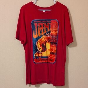 Bold Red Janis Joplin Graphic Tee